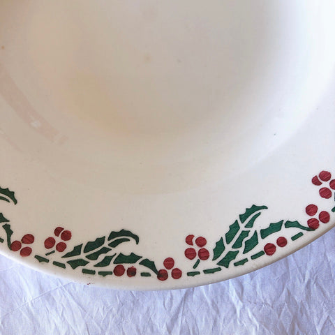 ご予約フランスアンティーク クレイユモントロー HOUX　柊　スーププレート・深皿 フランスアンティーク食器　ブロカント　蚤の市