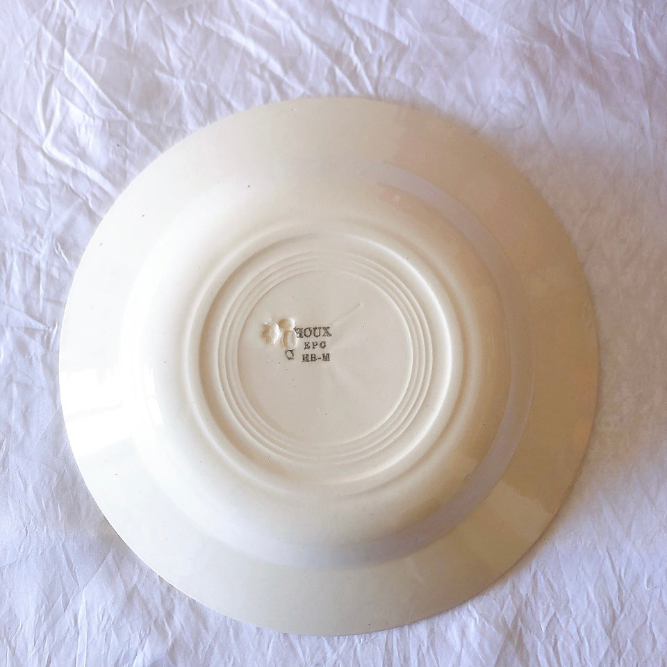 ご予約フランスアンティーク クレイユモントロー HOUX　柊　スーププレート・深皿 フランスアンティーク食器　ブロカント　蚤の市