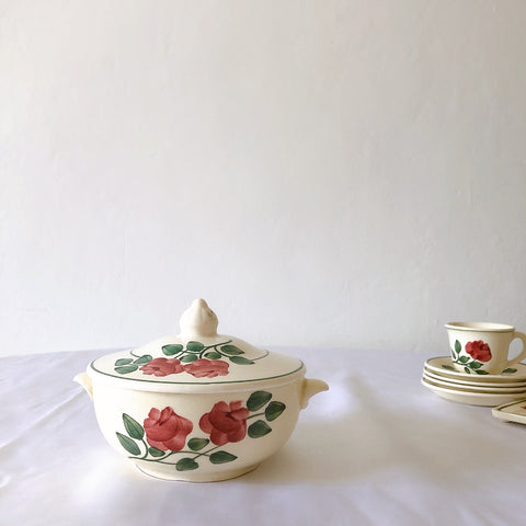 ショワジールロワ　HB & Cie Choisy le Roi『ローズ』ディネットスーピエール　スープチュリーン　ランスアンティーク食器　ブロカントアンティーク　蚤の市