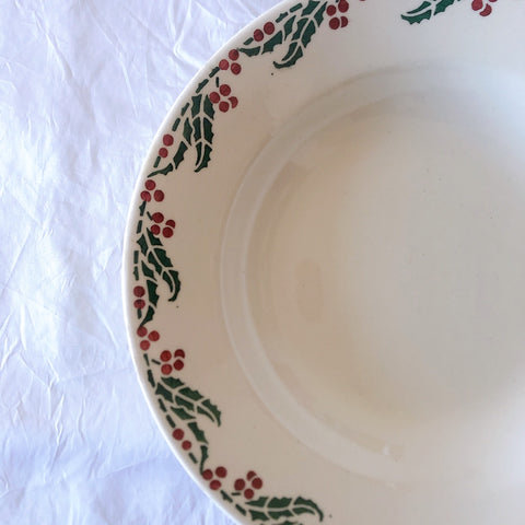 ご予約フランスアンティーク クレイユモントロー HOUX　柊　スーププレート・深皿 フランスアンティーク食器　ブロカント　蚤の市