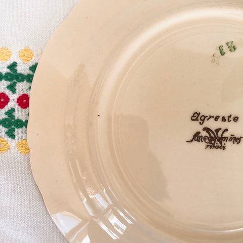 サルグミンヌ sarreguemines アグレスト 平皿 19cm C＆D 2枚セット フランスアンティーク食器 フランス蚤の市・ブロカント
