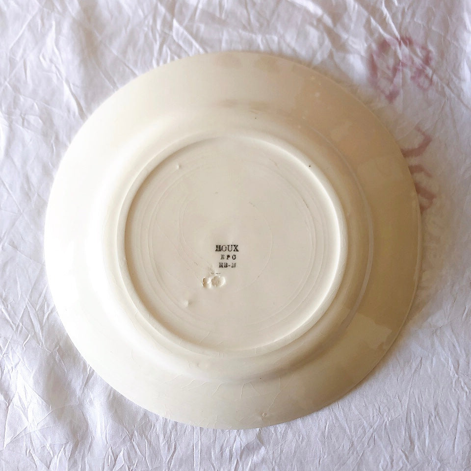 ご予約　フランスアンティーク クレイユモントロー HOUX　柊　ディナープレート　平皿 3枚セット　フランスアンティーク食器　ブロカント　蚤の市