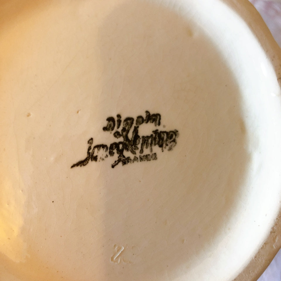 ディゴワンサルグミンヌ Digoin＆sarreguemines 花リム ティー/コーヒーポット フランスアンティーク食器 フランス蚤の市・ブロカント