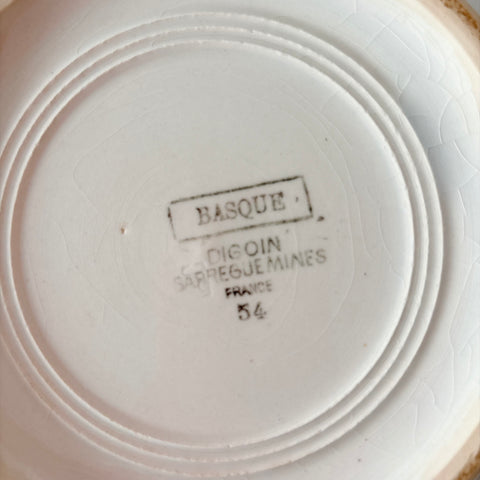 ディゴワンサルグミンヌ 『BASQUE』バスク柄　スーピエール スープチューリン　フランスアンティーク食器 フランス蚤の市　ブロカント 　バスクアンティーク