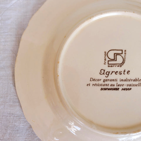 サルグミンヌ sarreguemines アグレスト 平皿 16cm C フランスアンティーク食器 フランス蚤の市・ブロカント
