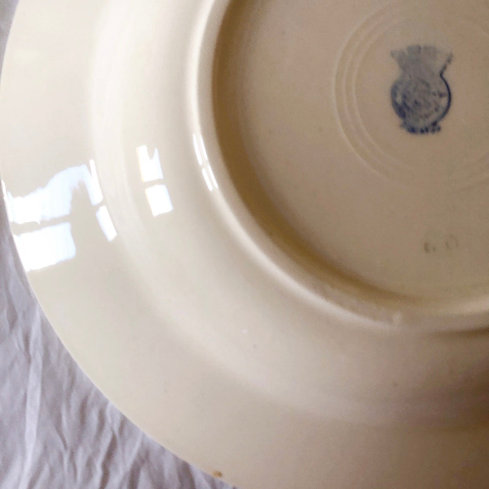 フランスアンティーク　バドンヴィレー　バラ柄スーププレート　深皿　フランスアンティーク食器 ブロカントアンティーク 蚤の市