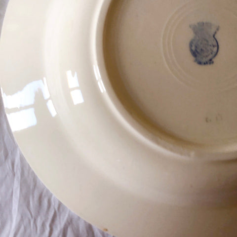 フランスアンティーク　バドンヴィレー　バラ柄スーププレート　深皿　フランスアンティーク食器 ブロカントアンティーク 蚤の市