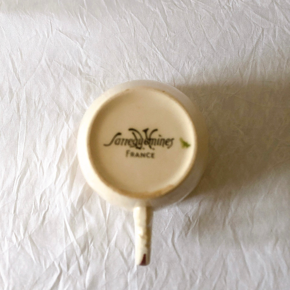 ディゴワンサルグミンヌ Digoin＆sarreguemines アグレスト コーヒーカップ＆ソーサー２客セット フランスアンティーク食器 フランス蚤の市・ブロカント