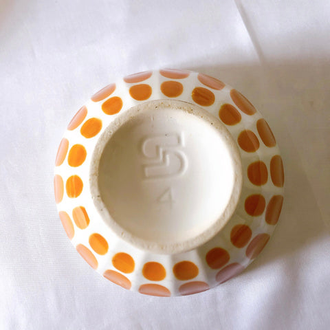 ディゴワン＆サルグミンヌ カフェオレボウル オレンジｘホワイト　b　フランスアンティーク食器　ブロカントアンティーク　蚤の市
