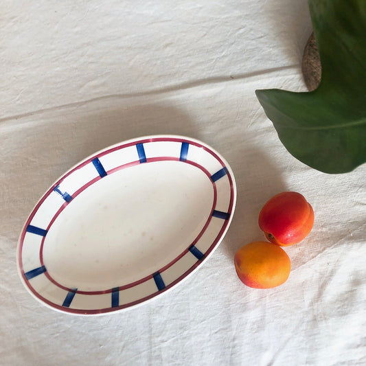 ディゴワンサルグミンヌ バスク柄ラヴィエ B フランスアンティーク食器 フランス蚤の市 ブロカント バスク柄アンティーク