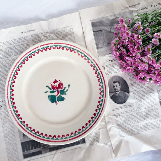 バドンヴィレー Badonviller CAMBON ディナープレート 平皿 C ブロカント フランスアンティーク食器 ビンテージ食器