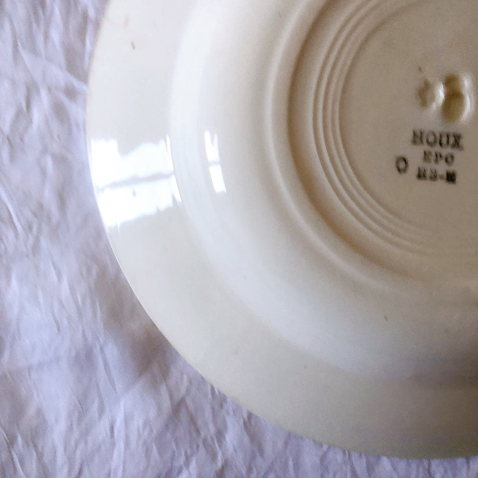 ご予約フランスアンティーク クレイユモントロー HOUX　柊　スーププレート・深皿 フランスアンティーク食器　ブロカント　蚤の市