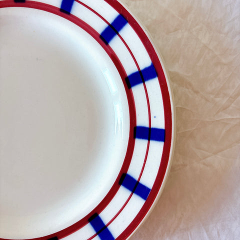 フランスアンティーク ディゴワンサルグミンヌ FANDANGO バスク柄デザートプレート ヴィンテージ陶器　ブロカント　