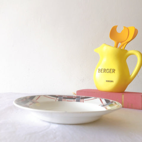 サンタマン　Saint amand バスク柄スーププレート、クルーズプレート フランスアンティーク食器 ブロカント 蚤の市