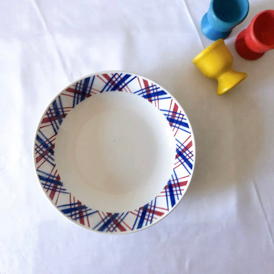 サンタマン バスク柄 キャロットプレート ルージュ・マリン B フランスアンティーク食器 蚤の市 ブロカントアンティーク