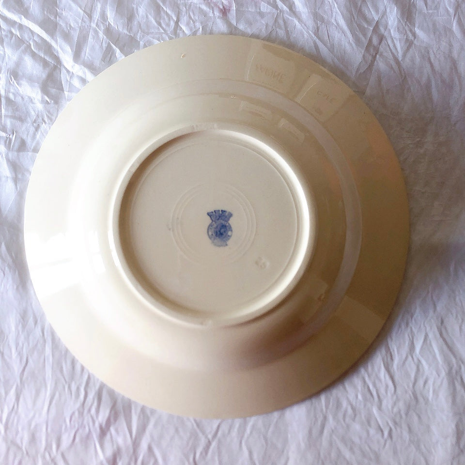 フランスアンティーク　バドンヴィレー　バラ柄スーププレート　深皿　フランスアンティーク食器 ブロカントアンティーク 蚤の市