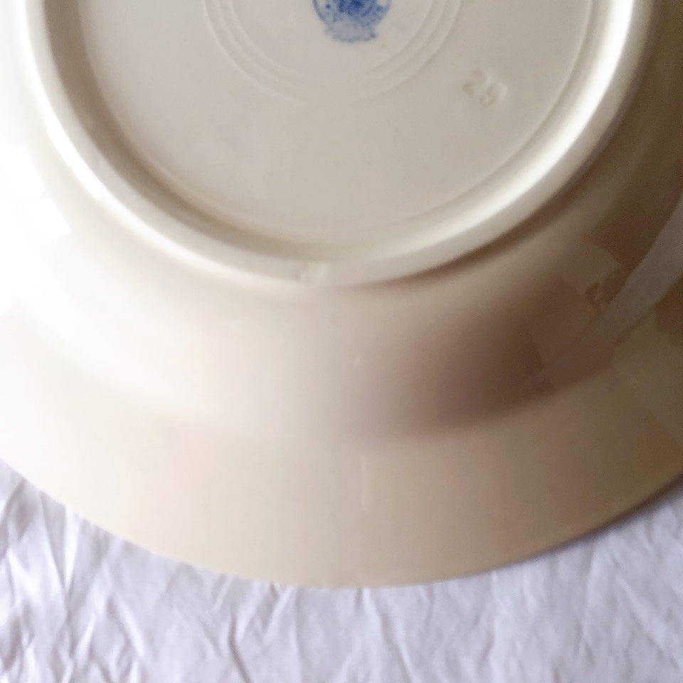 フランスアンティーク　バドンヴィレー　バラ柄スーププレート　深皿　フランスアンティーク食器 ブロカントアンティーク 蚤の市