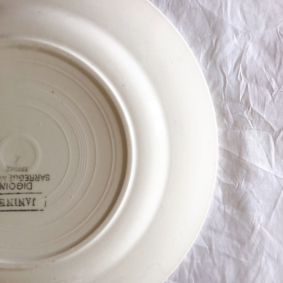 フランス ディゴワンサルグミンヌ   JANINE 花柄 デザートプレート  フランスアンティーク食器 フランス蚤の市・ブロカント