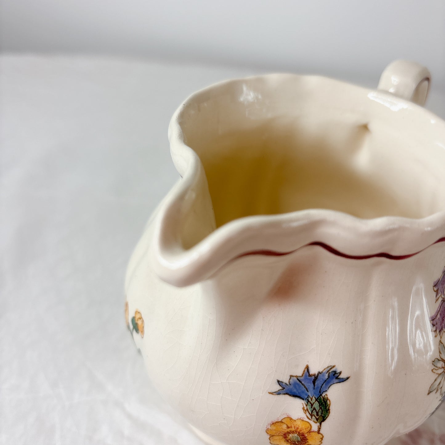 ディゴワンサルグミンヌ Digoin＆sarreguemines アグレスト ミルクポット　フランスアンティーク食器 フランス蚤の市・ブロカント