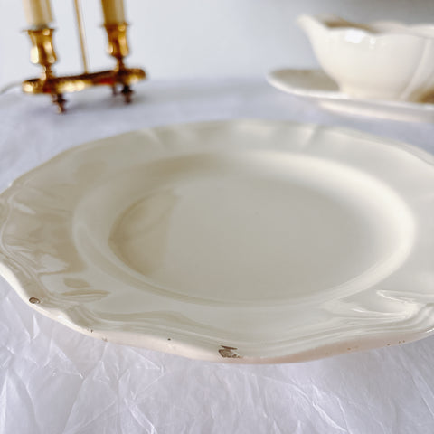 フランス ディゴワン＆サルグミンヌ 花リム ディナープレート 平皿 フランスアンティーク食器 ブロカント　蚤の市