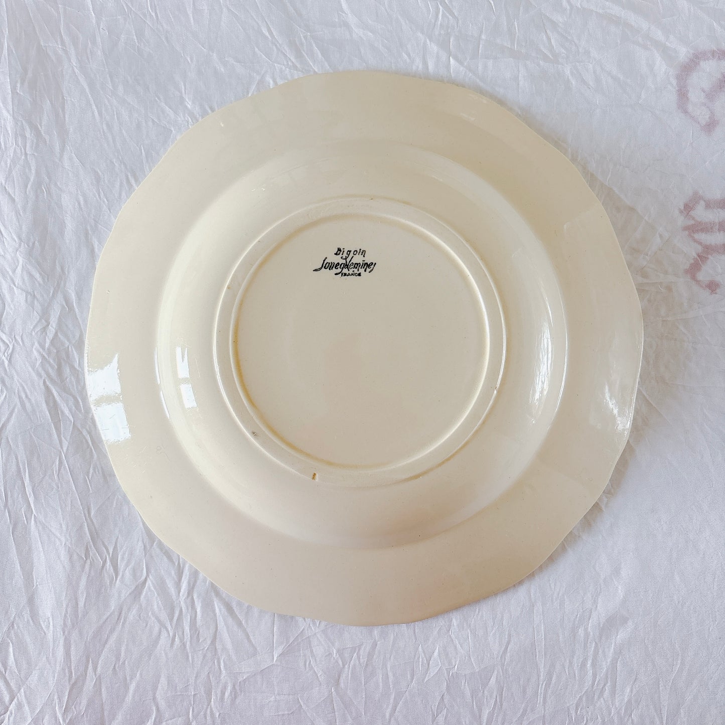 フランス ディゴワン＆サルグミンヌ 花リム スーププレート 深皿 フランスアンティーク食器 ブロカント　蚤の市