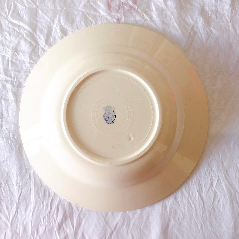 フランスアンティーク　バドンヴィレー　バラ柄スーププレート　深皿　フランスアンティーク食器 ブロカントアンティーク 蚤の市