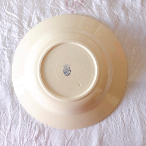 フランスアンティーク　バドンヴィレー　バラ柄スーププレート　深皿　フランスアンティーク食器 ブロカントアンティーク 蚤の市