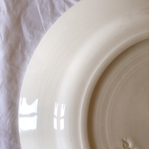 ご予約　フランスアンティーク クレイユモントロー HOUX　柊　ディナープレート　平皿 3枚セット　フランスアンティーク食器　ブロカント　蚤の市