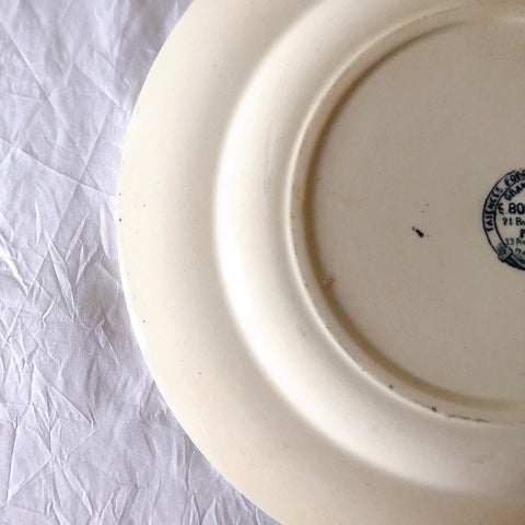 フランスアンティーク  GRAND DEPOT E.Bourgeois グランデポ エミールブルジョワ　蝶鳥柄　ディナープレート 平皿 フランスアンティーク食器 ブロカント 蚤の市