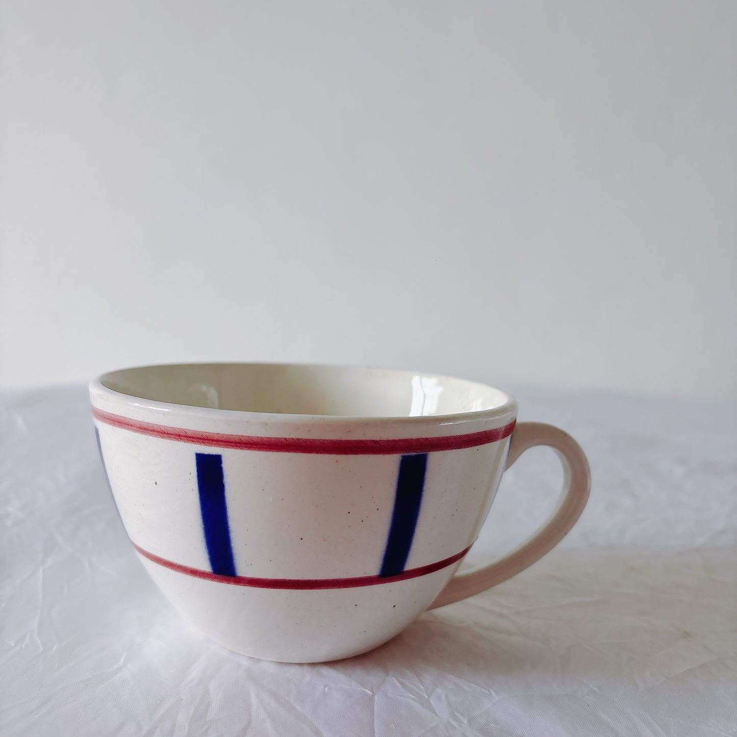 ディゴワンサルグミンヌ バスク柄 コーヒーカップ 200ml『ルージュ・マリン』 フランスアンティーク食器 蚤の市　ブロカント　バスク柄食器