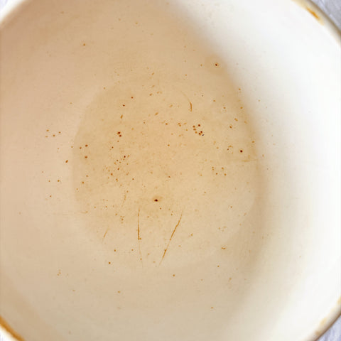 クレイユモントロー HBCM Béarn バスク柄カフェオレボウル  赤ｘ青 ランスアンティーク食器 ブロカント 蚤の市