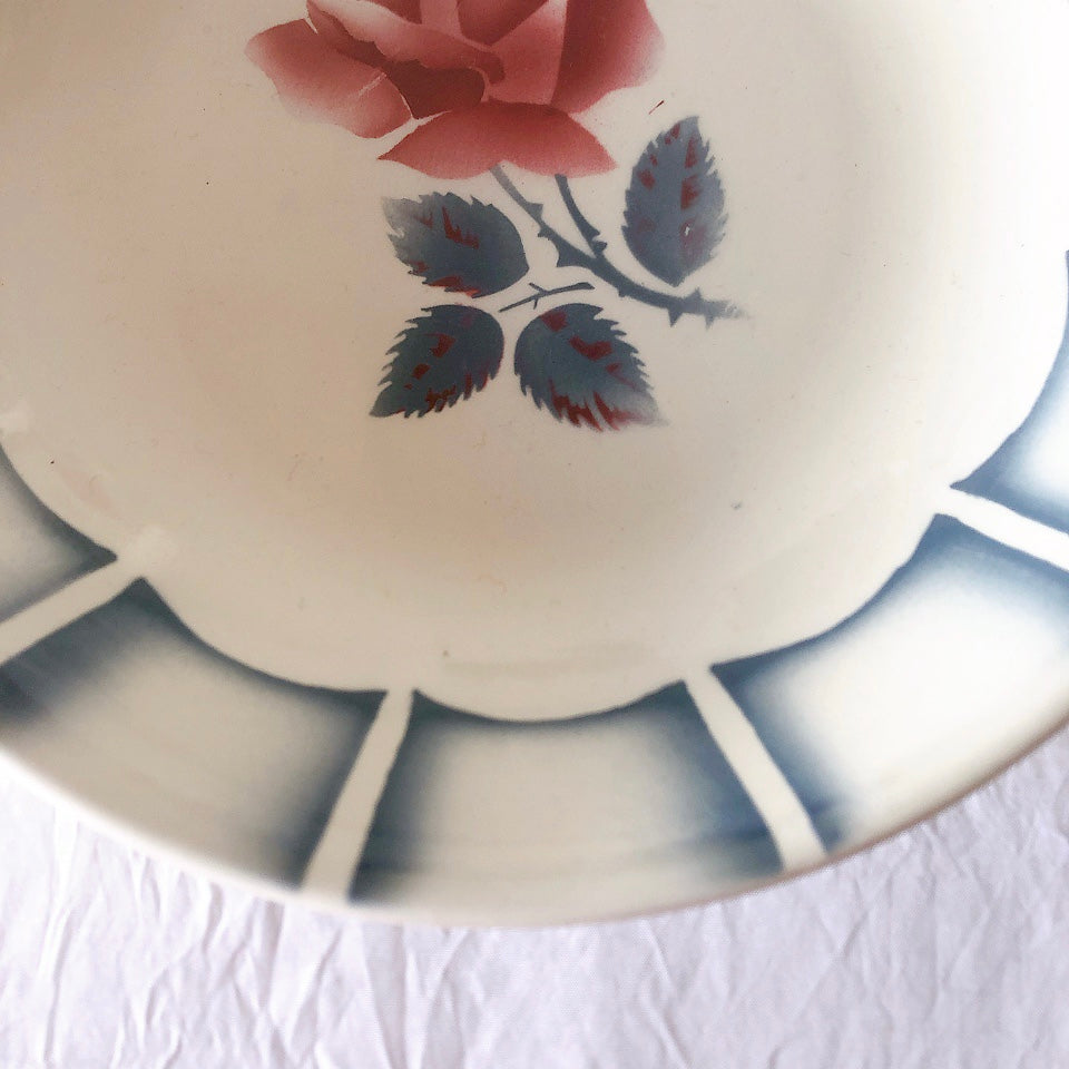 ディゴワンサルグミンヌ 『DAUPHIN 』 花柄キャロットプレート・深皿 フランスアンティーク食器　ブロカントアンティーク　蚤の市