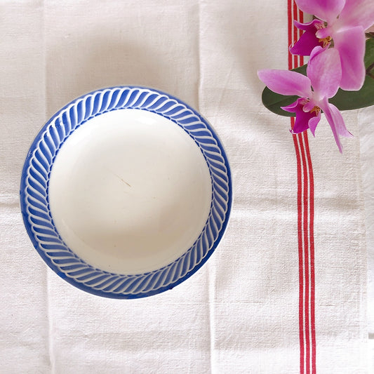 ディゴワンサルグミンヌ Digoin&sarregumines キャロットプレート ”JACQUOT” ブルー フランスアンティーク食器 ブロカント 蚤の市