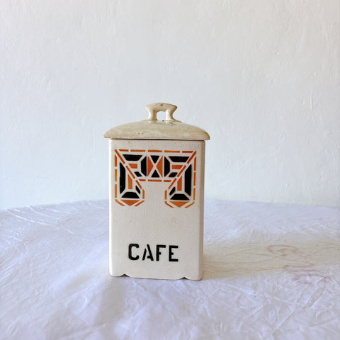 Badonviller CAFE キャニスター アールデコ フランスアンティーク 正面
