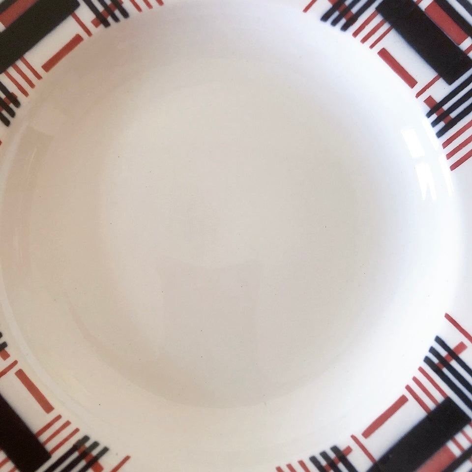 サンタマン　Saint amand バスク柄スーププレート、クルーズプレート フランスアンティーク食器 ブロカント 蚤の市