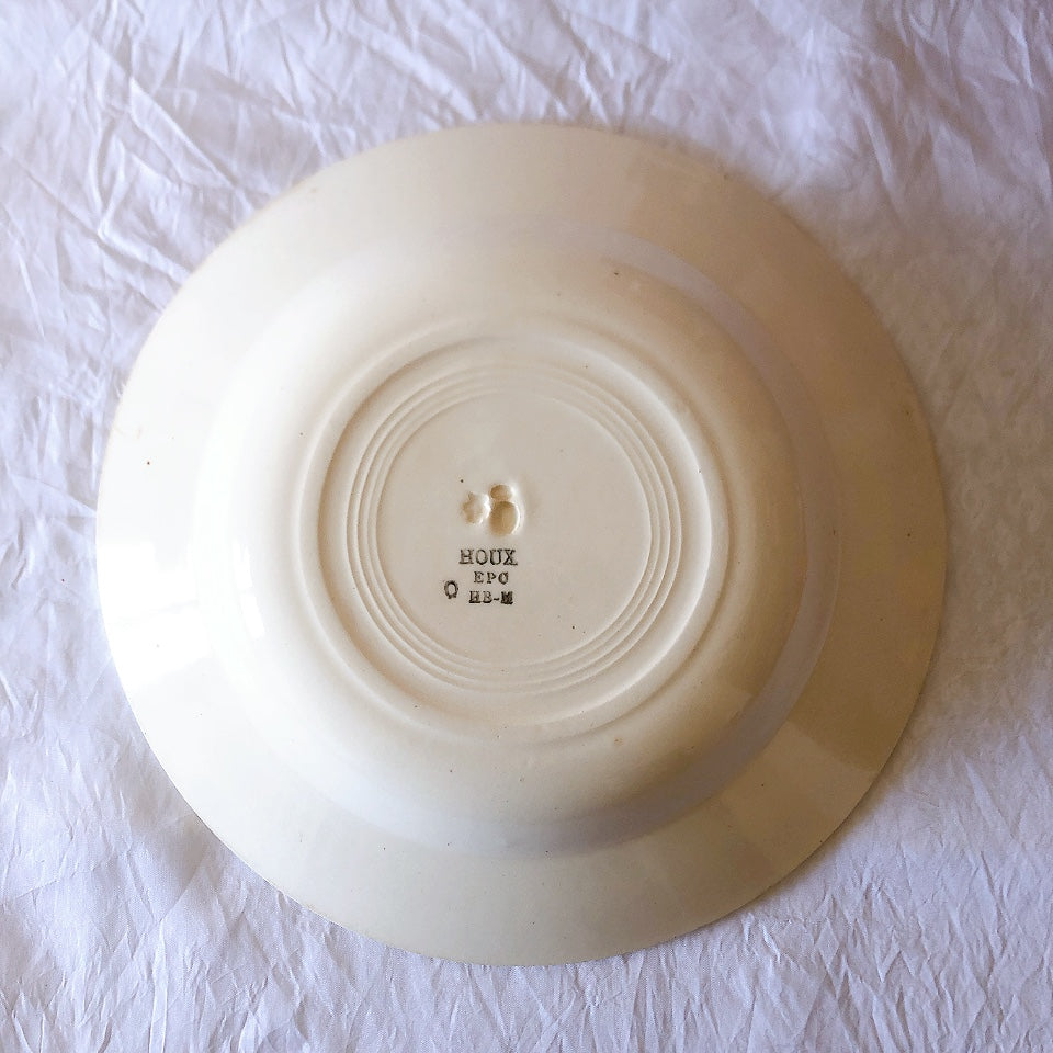 ご予約フランスアンティーク クレイユモントロー HOUX　柊　スーププレート・深皿 フランスアンティーク食器　ブロカント　蚤の市