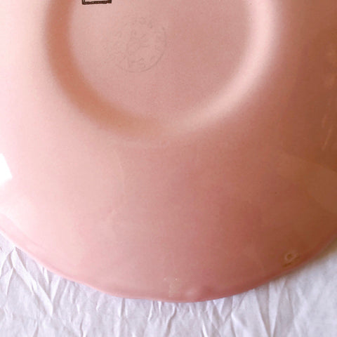 サラン SALINS 花リムカップアンドソーサー　ピンクドット柄　フランスアンティーク食器 フランス蚤の市・ブロカント