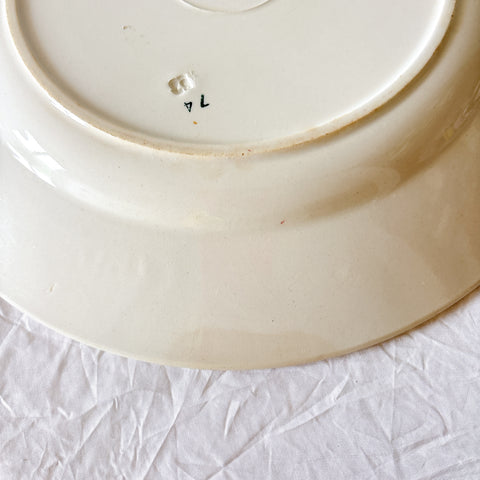 バドンヴィレー 赤い花柄 アンティーク大皿 28cm ラウンドプレート 1930年代 フランスアンティーク食器 Badonviller