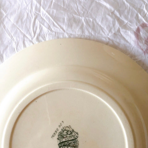 ヴィエイヤーボルドー ディナープレート／平皿 DATURA　ボタニカル模様 フランスアンティーク食器 ブロカントアンティーク　蚤の市