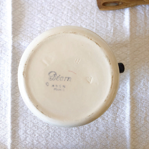 クレイユエモントロー HBCM べアン バスク柄 ピシェ 820ML「ルージュ・マリン」フランスアンティーク食器 ブロカント
