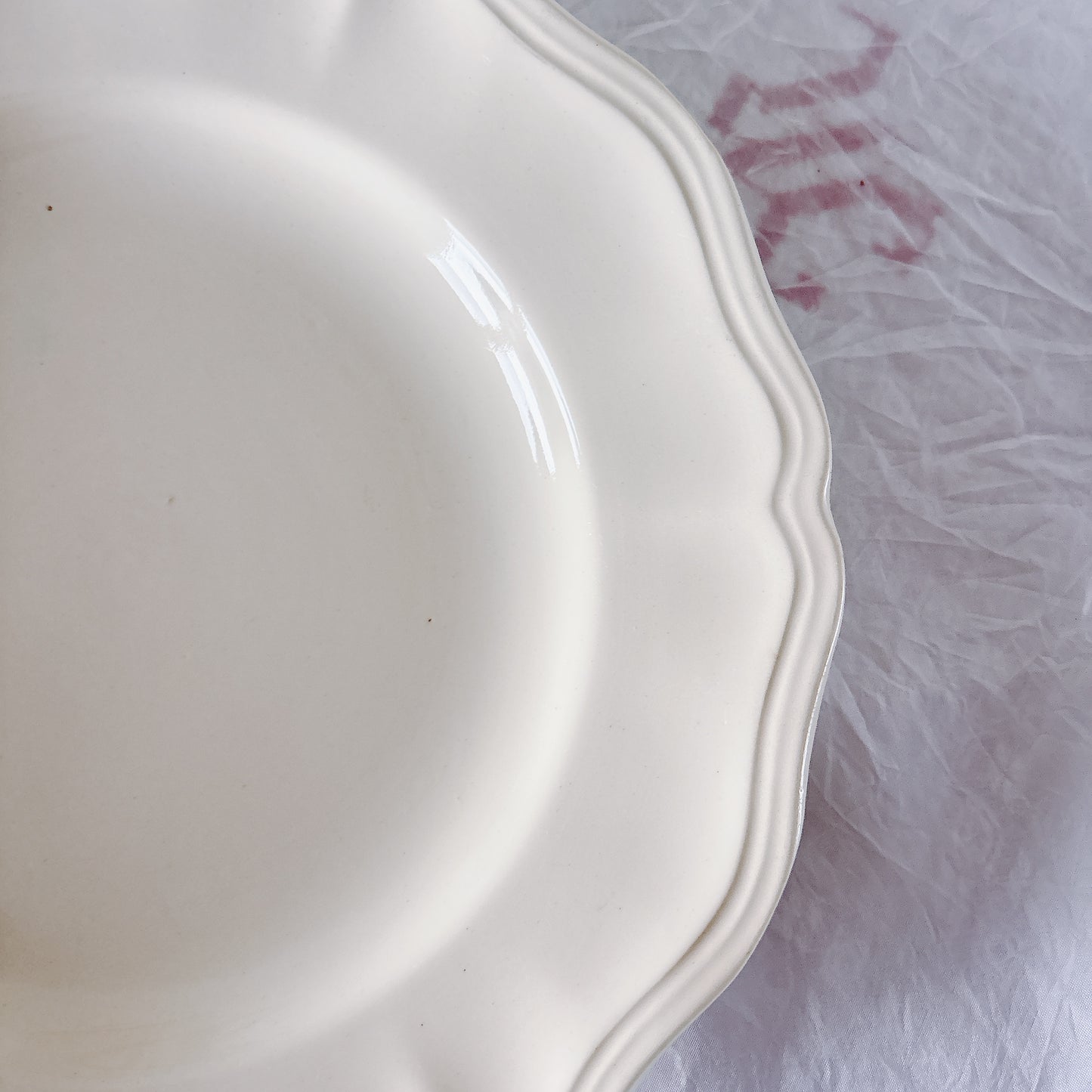 フランス ディゴワン＆サルグミンヌ 花リム ディナープレート 平皿 フランスアンティーク食器 ブロカント　蚤の市