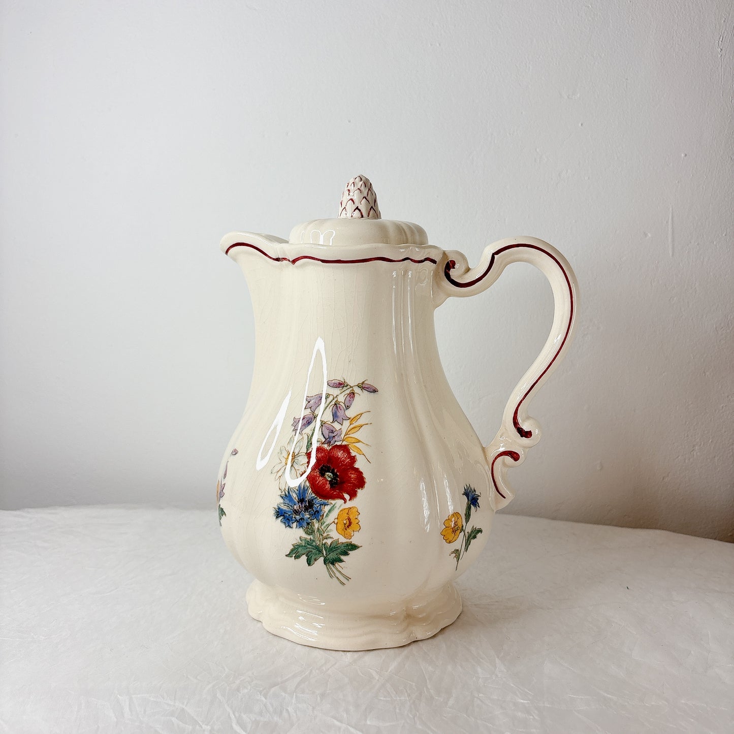 ディゴワンサルグミンヌ Digoin＆sarreguemines アグレスト コーヒー/ティーポット フランスアンティーク食器 フランス蚤の市・ブロカント