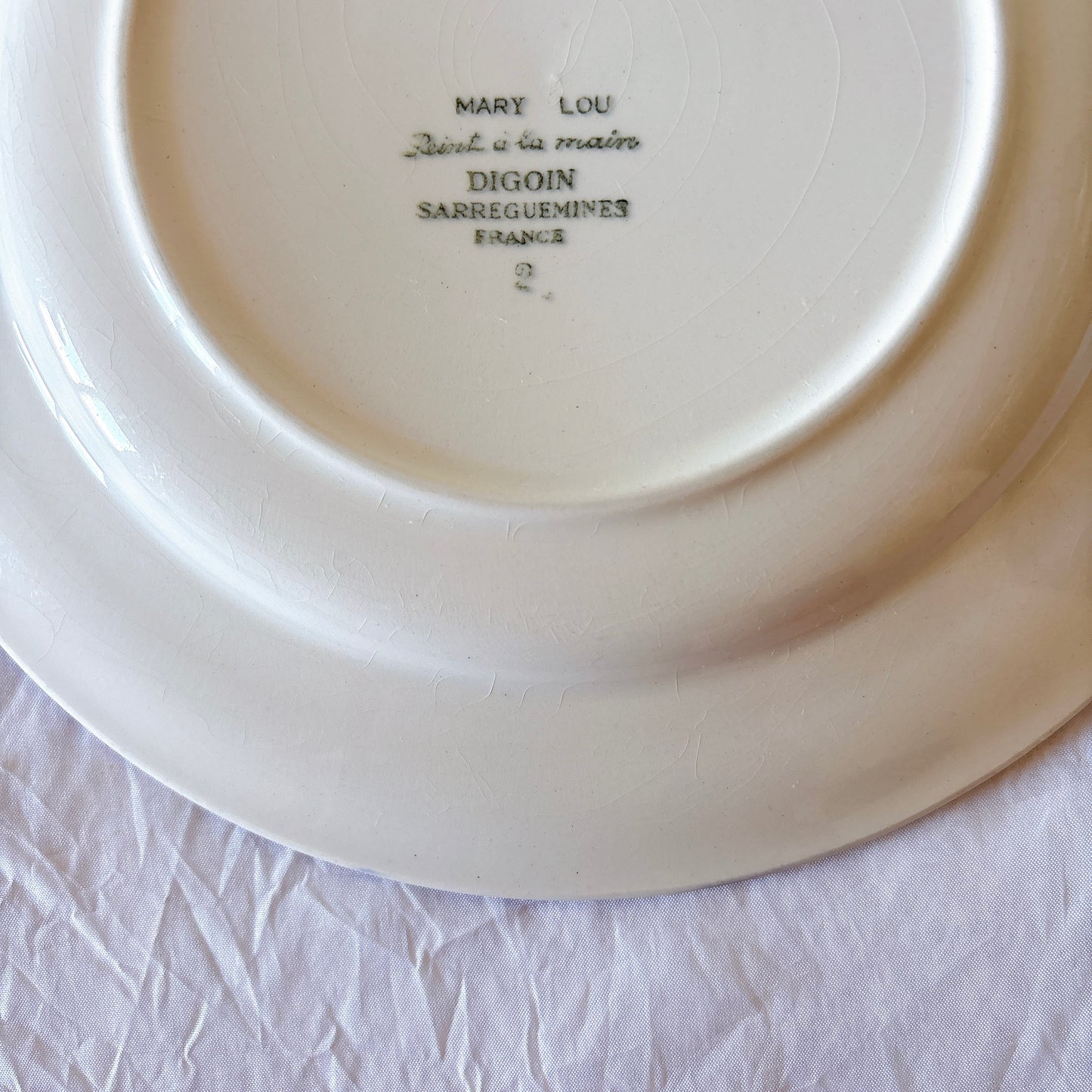フランスアンティーク ディゴワンサルグミンヌ MARY LOU マリールー デザートプレート 花柄 Digoin Sarreguemines アンティーク食器