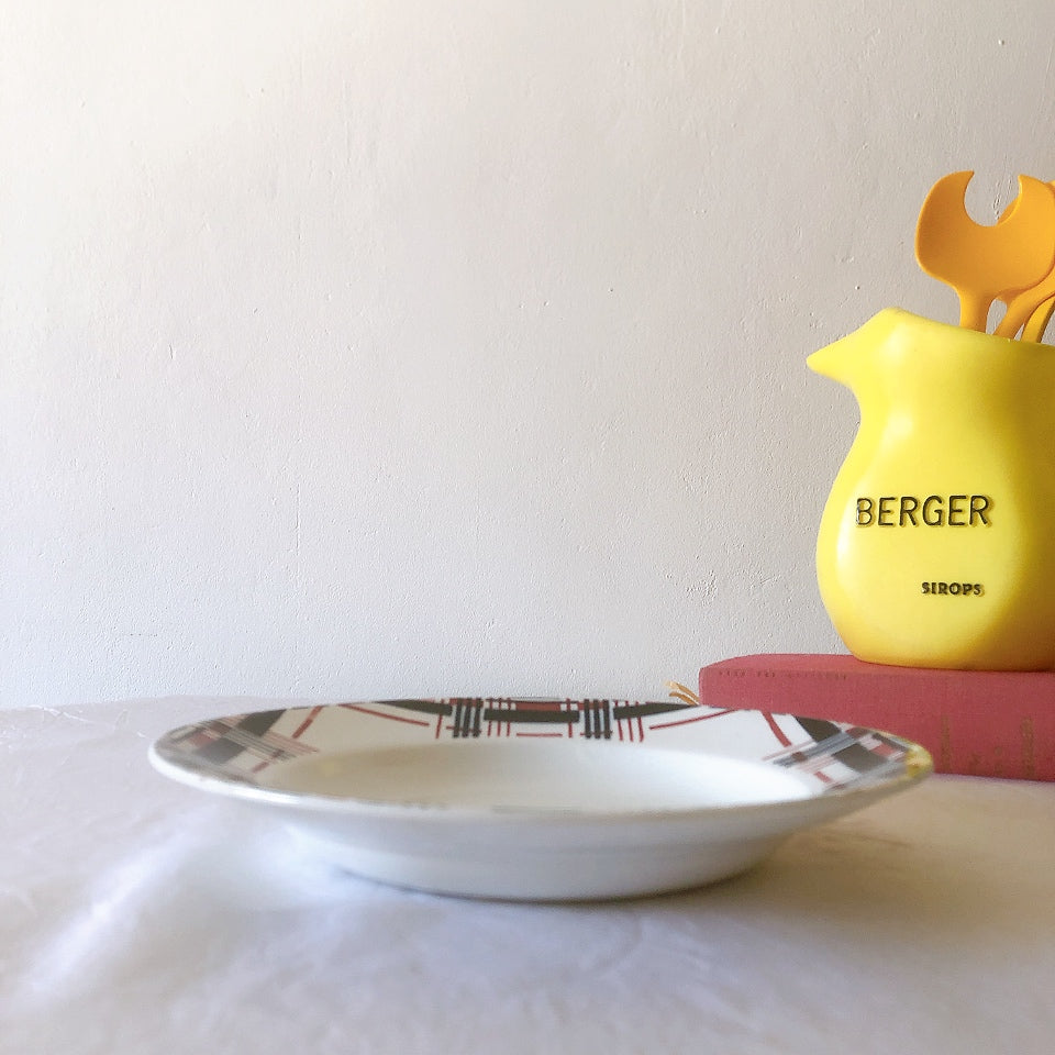 サンタマン　Saint amand バスク柄スーププレート、クルーズプレート フランスアンティーク食器 ブロカント 蚤の市