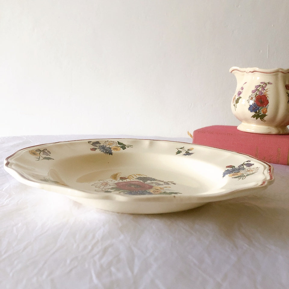 ディゴワンサルグミンヌ Digoin＆sarreguemines アグレスト 深皿 クルーズプレート フランスアンティーク食器 フランス蚤の市・ブロカント