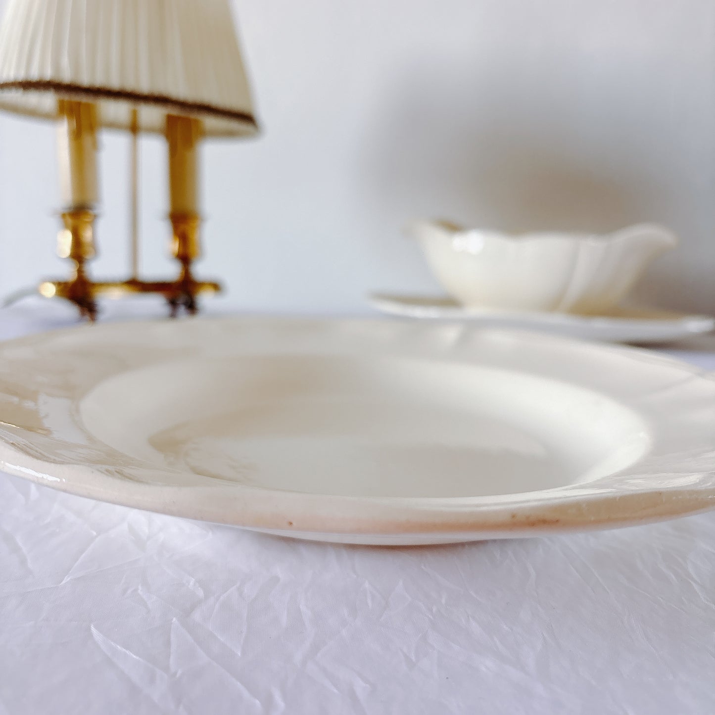 フランス ディゴワン＆サルグミンヌ 花リム スーププレート 深皿 フランスアンティーク食器 ブロカント　蚤の市