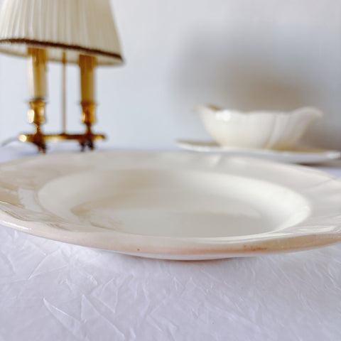 フランス ディゴワン＆サルグミンヌ 花リム スーププレート 深皿 フランスアンティーク食器 ブロカント　蚤の市