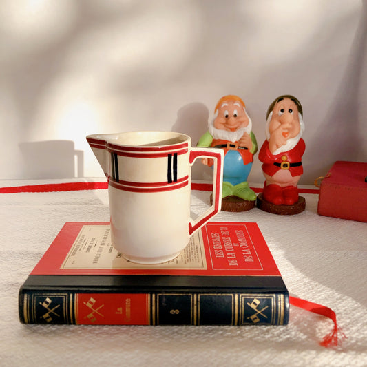 ムーランデルー Moulin des Loups バスク柄ミルクポット フランスアンティーク食器 バスク柄アンティーク