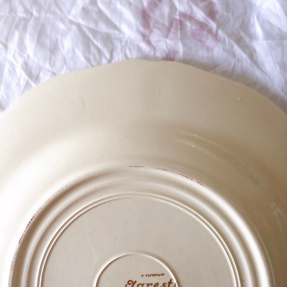 フランス サルグミンヌ sarreguemines アグレスト デザートプレート 20.7㎝  フランスアンティーク食器 フランス蚤の市・ブロカント