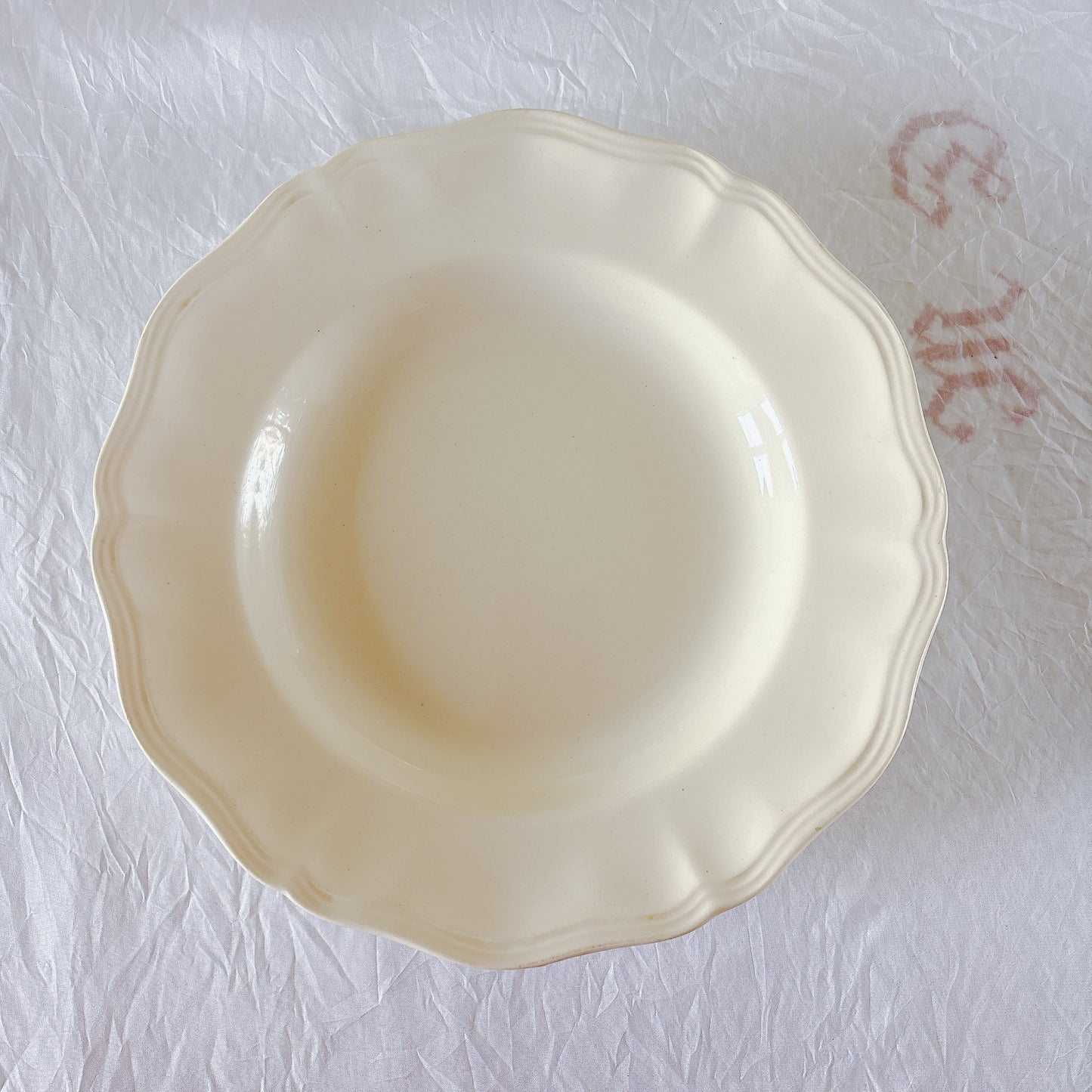 フランス ディゴワン＆サルグミンヌ 花リム スーププレート 深皿 フランスアンティーク食器 ブロカント　蚤の市